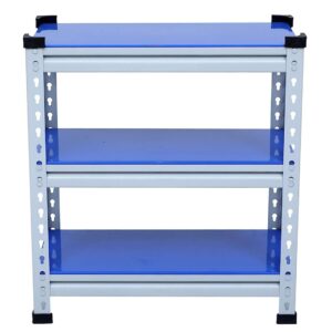 Mil-Nil Boltless Prime CRC Sheet 26x24x12 Inch Multipurpose Storage Rack with 3 Shelves 18 Gauge_Blue
