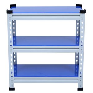 Mil-Nil Boltless Prime CRC Sheet 26x24x12 Inch Multipurpose Storage Rack with 3 Shelves 22 Gauge (Blue)
