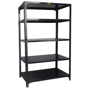 Mil-Nil Prime CRC Sheet 5 Shelf Multipurpose Slotted Angle Rack, 60 x 36 x 24 Inch, 20 Gauge (Grey) 14 Gauge Angles