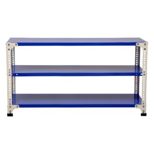 Mil-Nil Prime CRC Sheet 3 Shelf 22 Gauge Multipurpose Slotted Angle Rack | Adjustable Shelf Hight Powder Coated Rack for Home & Kitchen (24x47x12 Inch Blue/White) 16 Gauge Angles
