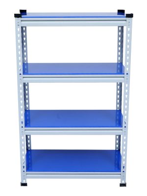Mil-Nil Boltless Prime CRC Sheet 48 x30x15 Inch Multipurpose Storage Business and Industrial Rack with 4 Shelves 22 Gauge (Blue)