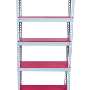 Mil-Nil Boltless Prime CRC Sheet 64x32x12 Inch Multipurpose Storage Business and Industrial Rack with 5 Shelves 22 Gauge-Pink