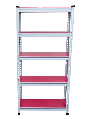 Mil-Nil Boltless Prime CRC Sheet 64x32x12 Inch Multipurpose Storage Business and Industrial Rack with 5 Shelves 22 Gauge-Pink