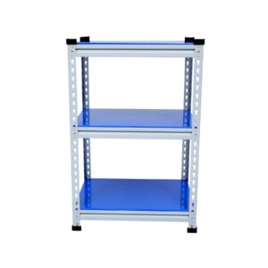 Mil-Nil Boltless Prime CRC Sheet 36x24x18 Inch Multipurpose Storage Rack with 3 Shelves 20 Gauge (Blue)