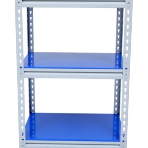Mil-Nil Boltless Prime CRC Sheet 36x24x18 Inch Multipurpose Storage Business and Industrial Rack with 3 Shelves 22 Gauge (Blue)