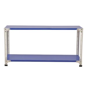 Mil-Nil Prime CRC Sheet 2 Shelf 24 Gauge Multipurpose Slotted Angle Rack, Powder Coated Rack for Home & Kitchen (24x47x12 Inch, 7.8 Kg, Blue/White) 16 Gauge Angles
