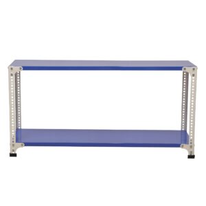 Mil-Nil Prime CRC Sheet 2 Shelf 22 Gauge Multipurpose Slotted Angle Rack | Adjustable Shelf Hight Powder Coated Rack for Home & Kitchen (24x47x12 Inch, 8.2 Kg, Blue/White) 16 Gauge Angles