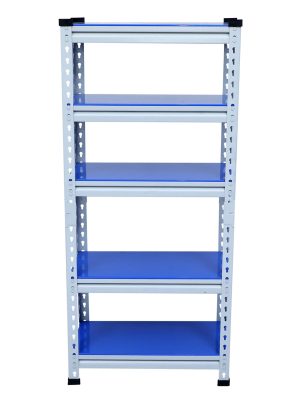 Mil-Nil Boltless Prime CRC Sheet 52x24x12 Inch Multipurpose Storage Rack with 5 Shelves 22 Gauge_Blue