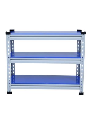 Mil-Nil Boltless Prime CRC Sheet 24x30x12 Inch Multipurpose Storage Rack with 3 Shelves 22 Gauge (Blue)