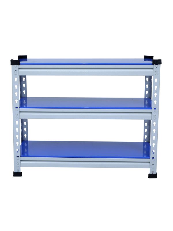 Mil-Nil Boltless Prime CRC Sheet 24x30x12 Inch Multipurpose Storage Rack with 3 Shelves 20 Gauge (Blue)