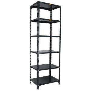 Mil-Nil Prime CRC Sheet 6 Shelf Multipurpose Slotted Angle Rack, 78 x 24 x 18 Inch, 24 Gauge (Grey) 16 Gauge Angles