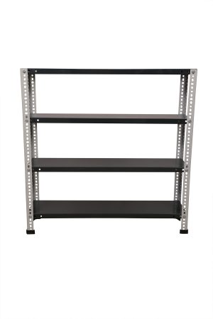 Mil-Nil Prime CRC Sheet 24 Gauge Multipurpose Storage Rack with 4 Standing Shelf Units for Home & Kitchen, Office & Industry - (36X36X9 in, 9.7 Kg | Light Grey)