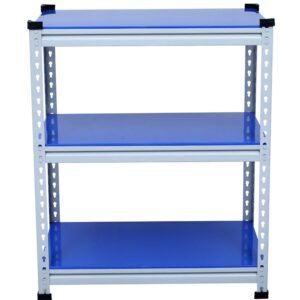 Mil-Nil Boltless Prime CRC Sheet 36x24x12 Inch Multipurpose Storage Business and Industrial Rack with 3 Shelves 22 Gauge (Blue)