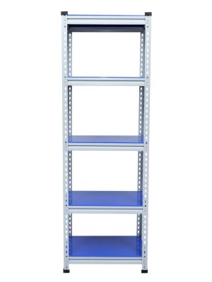 Mil-Nil Boltless Prime CRC Sheet 72x24x18 Inch Multipurpose Storage Business and Industrial Rack with 5 Shelves 22 Gauge (Blue)