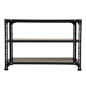 Mil-Nil Prime CRC Sheet 3 Shelf 24 Gauge Multipurpose Slotted Angle Rack | Adjustable Shelf Hight for Home & Kitchen 18 Gauge Angle (24X36X12 inches, 7.7 Kg, Grey)