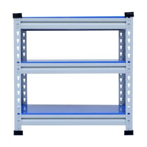 Mil-Nil Boltless Prime CRC Sheet 24x24x12 Inch Multipurpose Storage Business and Industrial Rack with 3 Shelves 22 Gauge (Blue)