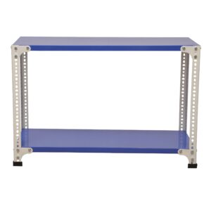 Mil-Nil Prime CRC Sheet 2 Shelf 22 Gauge Multipurpose Slotted Angle Rack | Adjustable Shelf Hight Powder Coated Rack for Home & Kitchen (24x36x12 Inch, 7 Kg, Blue/White) 16 Gauge Angles