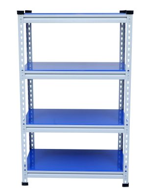 Mil-Nil Boltless Prime CRC Sheet 48 x30x18 Inch Multipurpose Storage Business and Industrial Rack with 4 Shelves 22 Gauge (Blue)