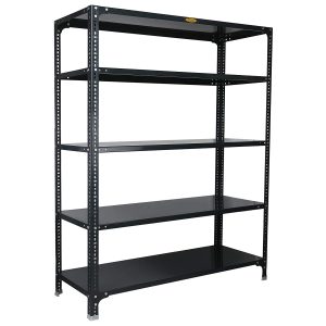 Mil-Nil Prime CRC Sheet 5 Shelf Multipurpose Slotted Angle Rack, 60 x 47 x 18 Inch, 18 Gauge (Grey) 14 Gauge Angles