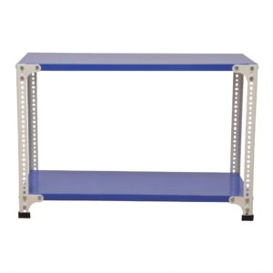 Mil-Nil Prime CRC Sheet 2 Shelf 24 Gauge Multipurpose Slotted Angle Rack | Adjustable Shelf Hight Powder Coated Rack for Home & Kitchen (24x36x12 Inch, 6.4 Kg, Blue/White) 16 Gauge Angles