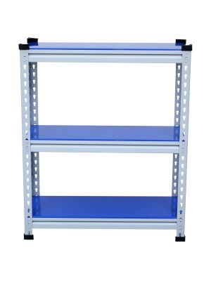 Mil-Nil Boltless Prime CRC Sheet 36x30x12 Inch Multipurpose Storage Business and Industrial Rack with 3 Shelves 22 Gauge (Blue)