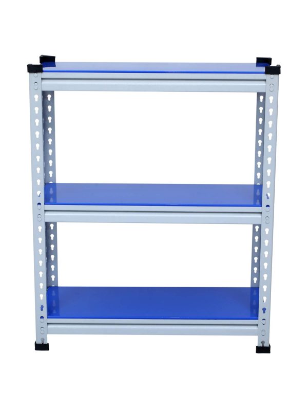 Mil-Nil Boltless Prime CRC Sheet 36x30x12 Inch Multipurpose Storage Rack with 3 Shelves 20 Gauge (Blue)