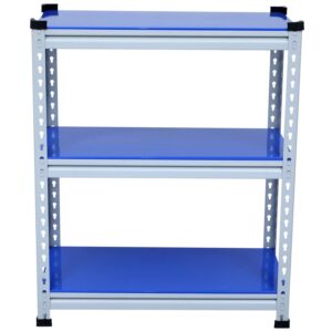 Mil-Nil Boltless Prime CRC Sheet 36x30x15 Inch Multipurpose Storage Business and Industrial Rack with 3 Shelves 22 Gauge (Blue)