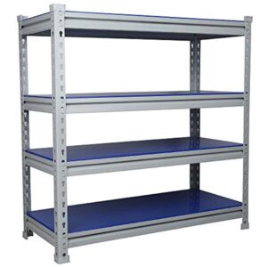 Mil-Nil Prime CRC Sheet 4 Shelf Glossy Multipurpose Boltless Rack Powder Coating (36 x 36 x 15 Inch, Blue) 22 gauge