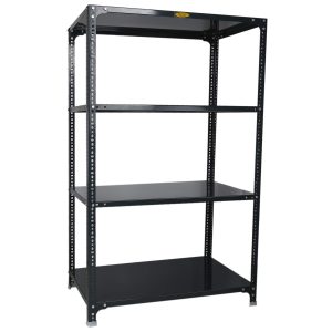 Mil-Nil Prime CRC Sheet 4 Shelf Multipurpose Slotted Angle Rack, 60 x 36 x 24 Inch, 22 Gauge (Grey) 16 Gauge Angles