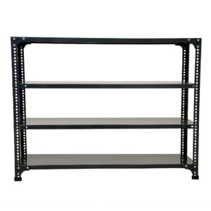 Mil-Nil Prime CRC Sheet 4 Shelf 22 Gauge Multipurpose Slotted Angle Rack | Adjustable Shelf Hight Rack for Home & Kitchen (36x47x12 Inch, 15.2 Kg, Grey) 16 Gauge Angles