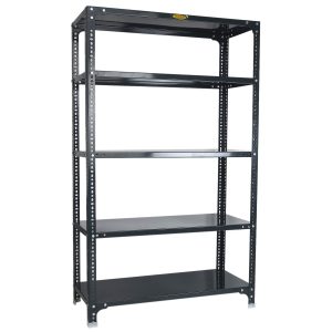 Mil-Nil Prime CRC Sheet 5 Shelf Multipurpose Slotted Angle Rack, 60 x 36 x 15 Inch, 24 Gauge (Grey) 16 Gauge Angles