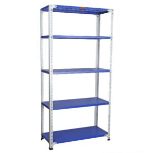Mil-Nil Prime CRC Sheet 5 Shelf Multiuse Space Saving Rack, 72 x 36 x 15 Inch, 24 Gauge (Blue-White) Powder Coated 16 Gauge Angles