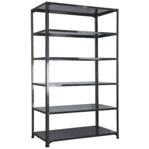 Mil-Nil Prime CRC Sheet 72X47X24 Inch Multipurpose Storage, Adjustable Shelf, Slotted Angle Rack with 6 Shelves 18 Gauge_Grey 14 Gauge Angles