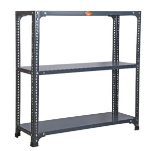 Mil-Nil Prime CRC Sheet 3 Shelf Multipurpose Space Saving Storage Rack, 36 x 36 x 12 Inch, 18 Gauge (Grey) 14 Gauge Angles