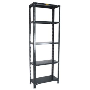 Mil-Nil Prime CRC Sheet 72X30X12 Inch Multipurpose Storage, Adjustable Shelf, Slotted Angle Rack with 5 Shelves 22 Gauge_Grey 16 Gauge Angles