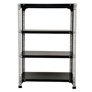 Mil-Nil Prime CRC Sheet 4 Shelf 24 Gauge Multipurpose Slotted Angle Rack | Adjustable Shelf Hight Rack for Home & Kitchen (36x24x12 Inch, 9.4 Kg, Grey/Havels) 16 Gauge Agles