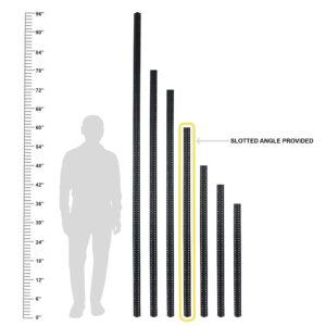 Mil-Nil HR 12 Piece 60 inch Slotted Angle DA Grey 14 Gauge, Glossy (Powder Coating)