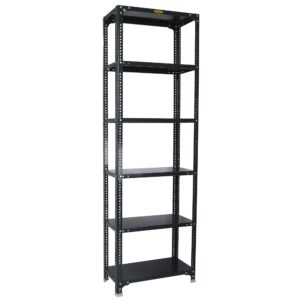 Mil-Nil Prime CRC Sheet 72X24X12 Inch Multipurpose Storage, Adjustable Shelf, Slotted Angle Rack with 6 Shelves 22 Gauge_Grey 16 Gauge Angles