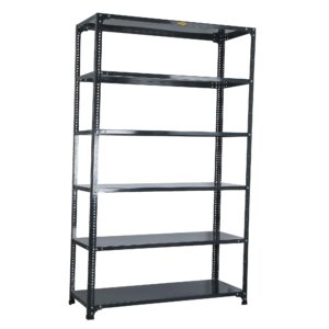 Mil-Nil Prime CRC Sheet 72X47X18 Inch Multipurpose Storage, Adjustable Shelf, Slotted Angle Rack with 6 Shelves 20 Gauge_Grey 14 Gauge Angles