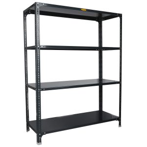 Mil-Nil Prime CRC Sheet 4 Shelf Multipurpose Slotted Angle Rack, 60 x 47 x 18 Inch, 22 Gauge (Grey) 16 Gauge Angles