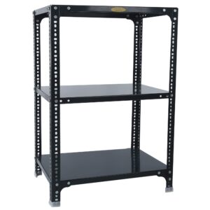 Mil-Nil Prime CRC Sheet 3 Shelf Multipurpose Slotted Angle Rack, 36 x 24 x 18 Inch (Grey) 16 Gauge Angles