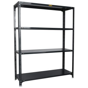 Mil-Nil Prime CRC Sheet 4 Shelf Multipurpose Slotted Angle Rack, 60 x 47 x 15 Inch, 20 Gauge (Grey) 14 Gauge Angles