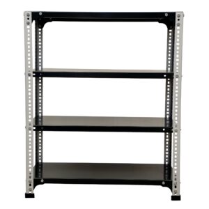 Mil-Nil Prime CRC Sheet 4 Shelf 24 Gauge Multipurpose Slotted Angle Rack | Adjustable Shelf Hight Rack for Home & Kitchen (36x30x12 Inch, 10.4 Kg, Grey/Havels)