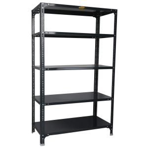 Mil-Nil Prime CRC Sheet 5 Shelf Multipurpose Slotted Angle Rack, 60 x 36 x 18 Inch, 22 Gauge (Grey) 16 Gauge Angles
