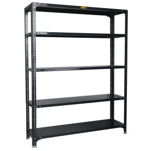 Mil-Nil Prime CRC Sheet 5 Shelf Multipurpose Slotted Angle Rack, 60 x 47 x 12 Inch, 22 Gauge (Grey) 16 Gauge Angles