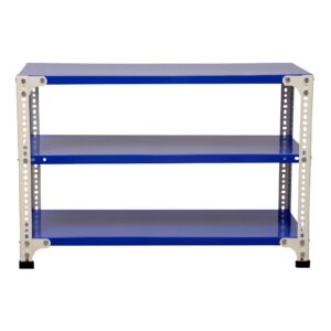 Mil-Nil PRIME CRC SHEET 3 Shelf 24 Gauge Multipurpose Slotted Angle Rack | Adjustable Shelf Hight Rack for Home & Kitchen (24x36x12 Inch, 8.1 Kg, Blue/Whie) 16 Gauge Angles