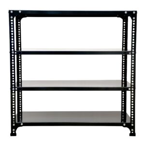 Mil-Nil Prime CRC Sheet 4 Shelf 22 Gauge Multipurpose Slotted Angle Rack | Adjustable Shelf Hight Rack for Home & Kitchen (36x36x12 Inch, 12.8 Kg, Grey) 16 Gauge Angles