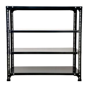 Mil-Nil Prime CRC Sheet 4 Shelf 24 Gauge Multipurpose Slotted Angle Rack | Adjustable Shelf Hight Rack for Home & Kitchen (36x36x12 Inch, 11.6 Kg, Grey) 16 Gauge Angles