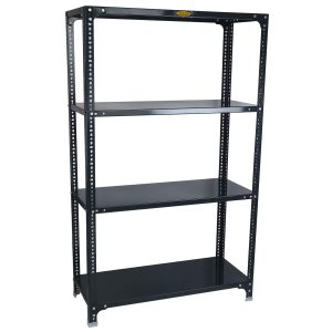 Mil-Nil Prime CRC Sheet 4 Shelf Multipurpose Slotted Angle Rack, 60 x 36 x 15 Inch, 22 Gauge (Grey) 16 Gauge Angles